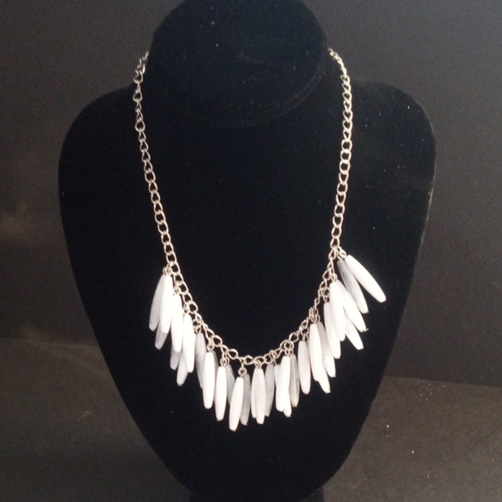 Paparazzi Silver Necklace with White Accents